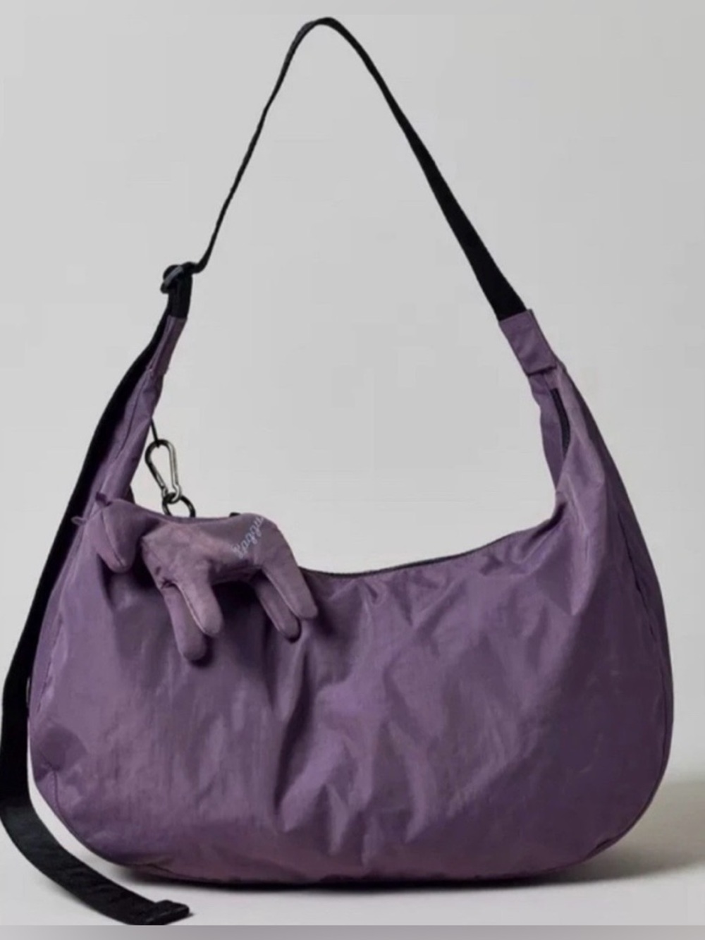 BAGGU dusty violet large nylon crescent and horse charm